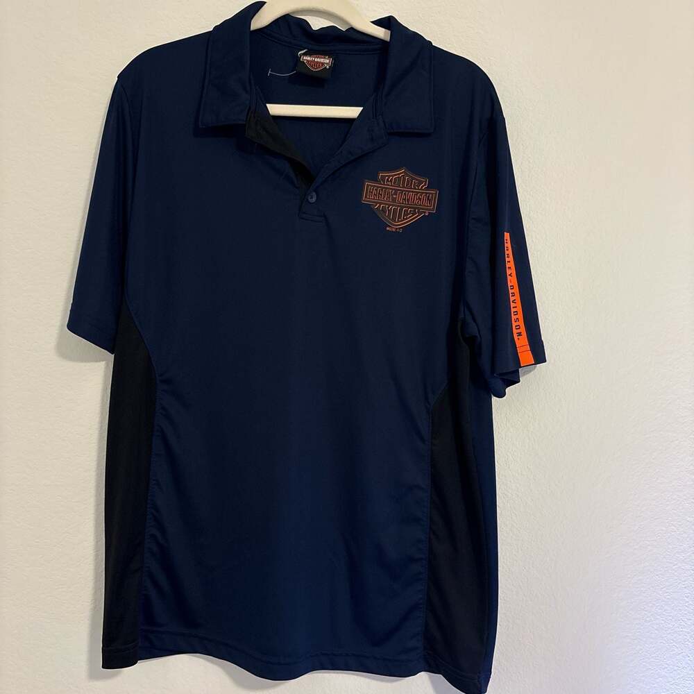 Harley-Davidson Las Vegas Nevada Performance Polo Shirt Navy Blue